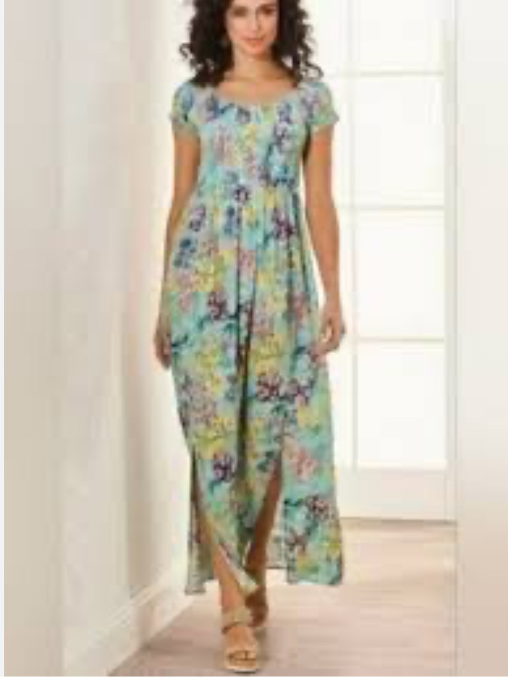 Mystree Floral midi dress Ruched elastic bodice Size XL New